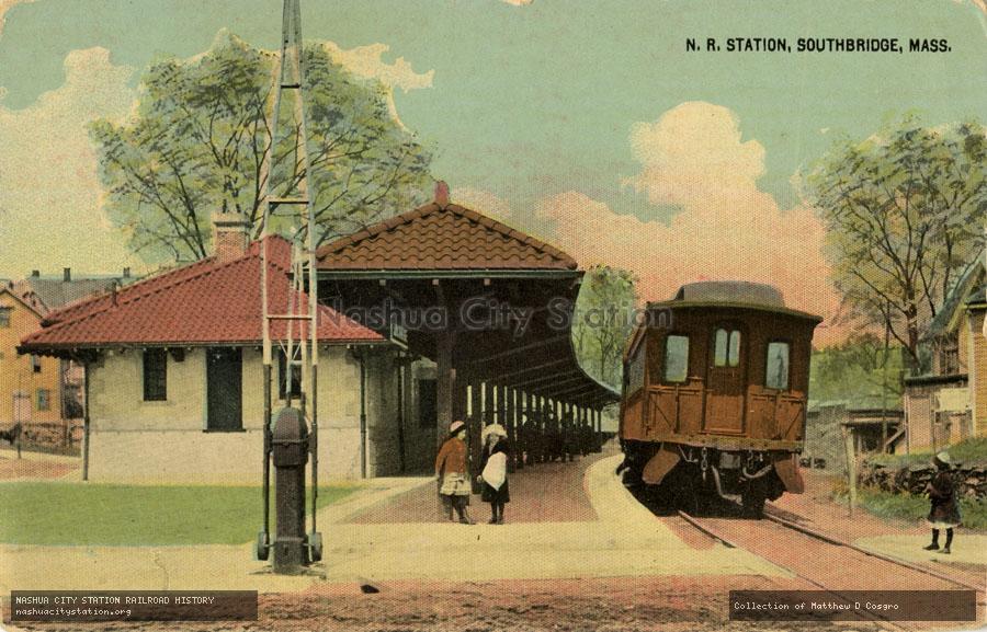 Postcard: Railroad Station, Southbridge, Massachusetts